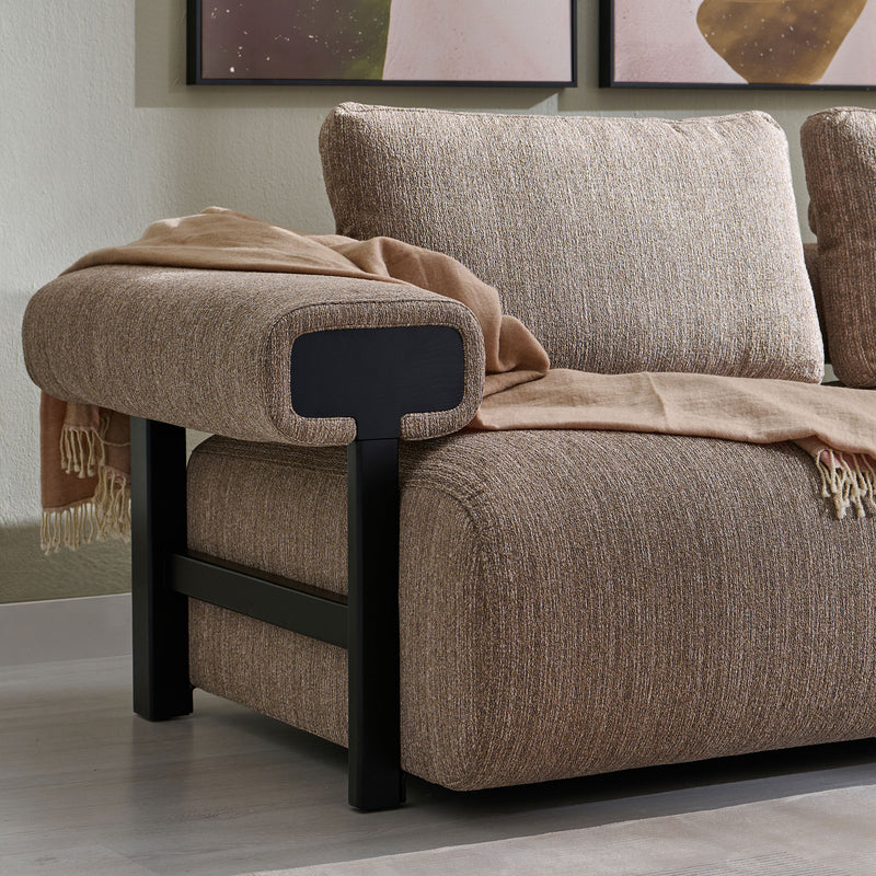 LYMAN Canapea 3 locuri, 3 perne decorative incluse, stofă