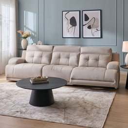 SANTIAGO Canapea extra large cu 3 reclinere electrice, stofă