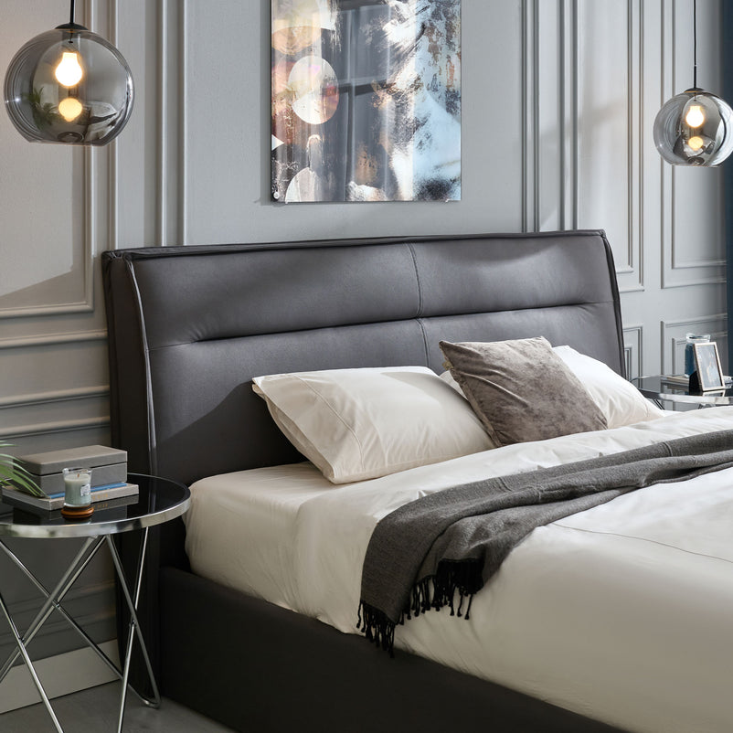 CORTLAND Pat tapițat, 180x200cm, somieră rabatabilă și ladă depozitare incluse