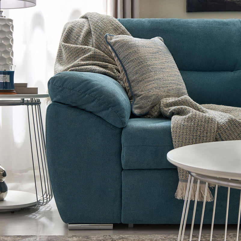 CELIA Canapea extensibilă, șezlong stânga/dreapta, spațiu depozitare, stofă