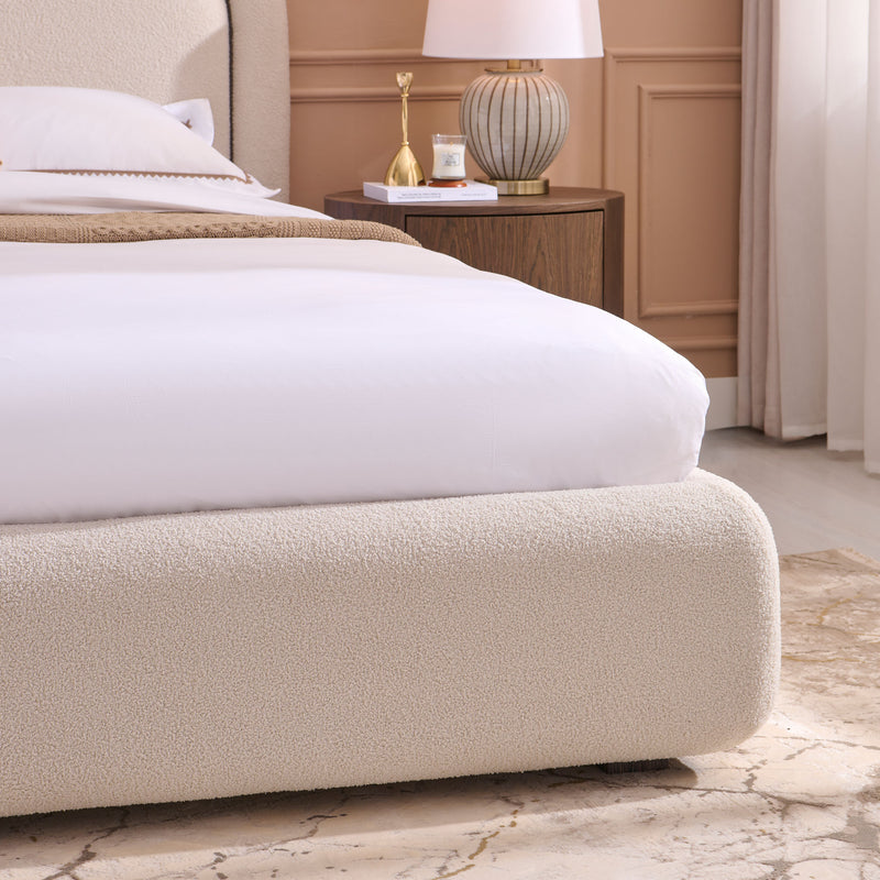 FRANCES Pat tapițat, 160x200cm, somieră rabatabilă și ladă depozitare incluse