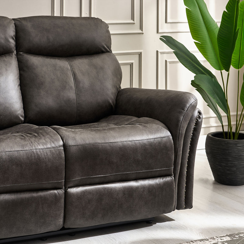 CROWSON Canapea 2 locuri, reclinere electrice, stofă