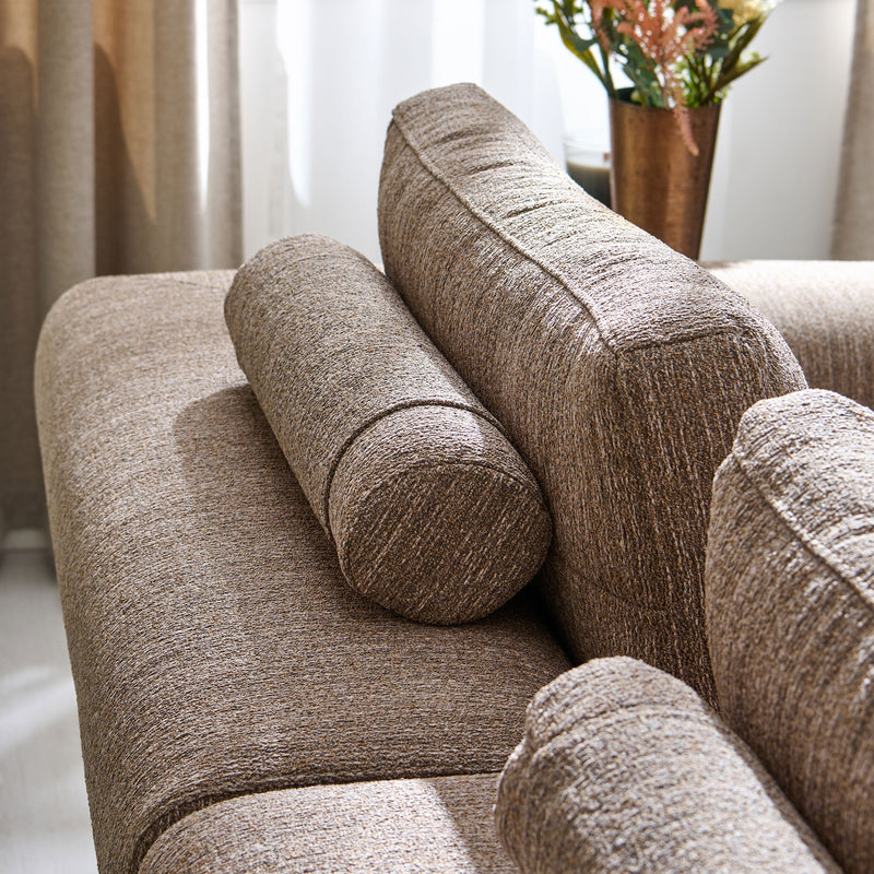 LYMAN Canapea 3 locuri, 3 perne decorative incluse, stofă