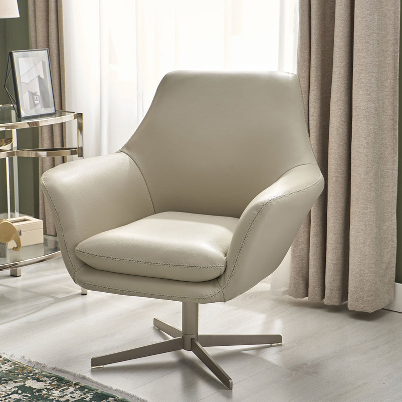 AMBLER Fotoliu rotativ, piele