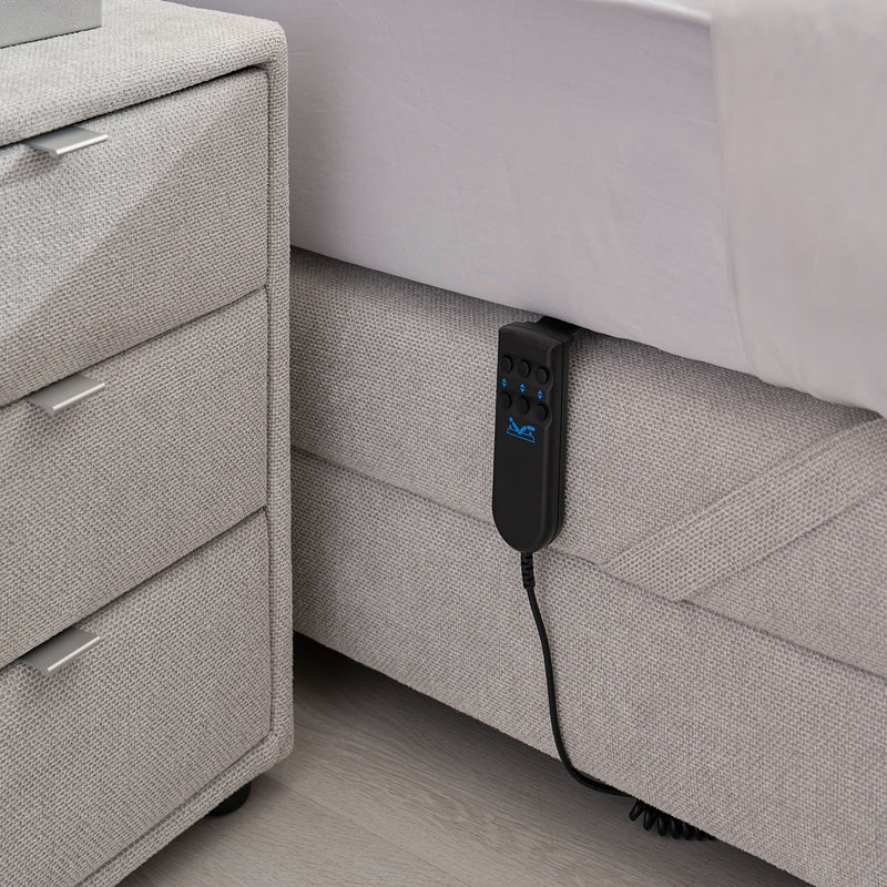 PHIMAN Pat tapițat electric, 180x200cm, saltea inclusă