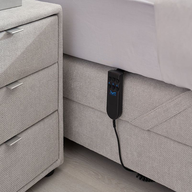 PHIMAN Pat tapițat electric, 180x200cm, saltea inclusă