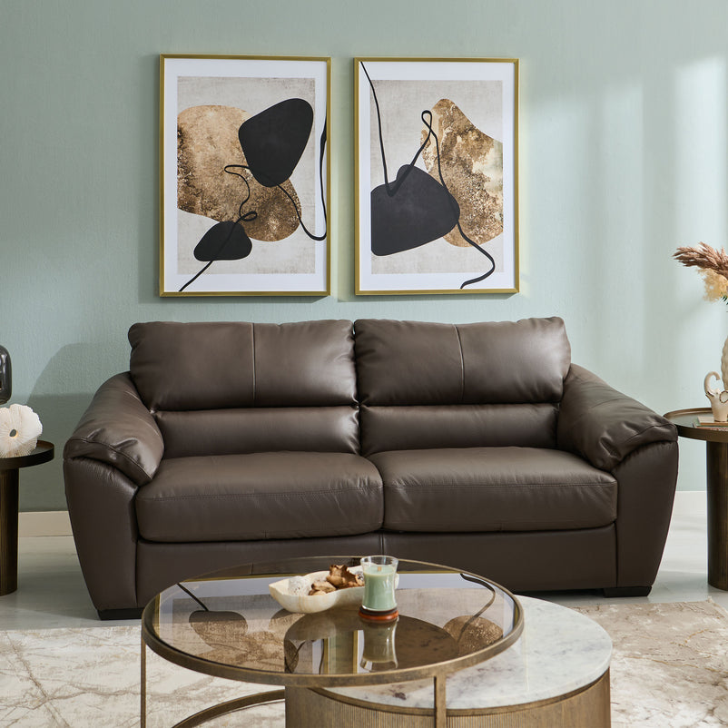 ARKTIKOS Canapea extensibilă, 3 locuri, piele