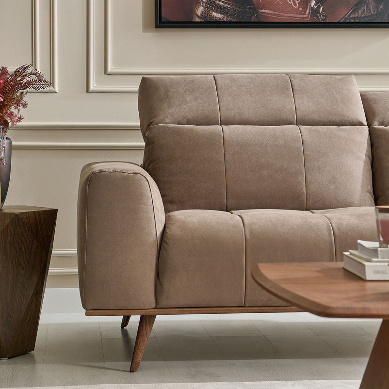 DENTON Canapea 3 locuri, mecanism tetiere, stofă