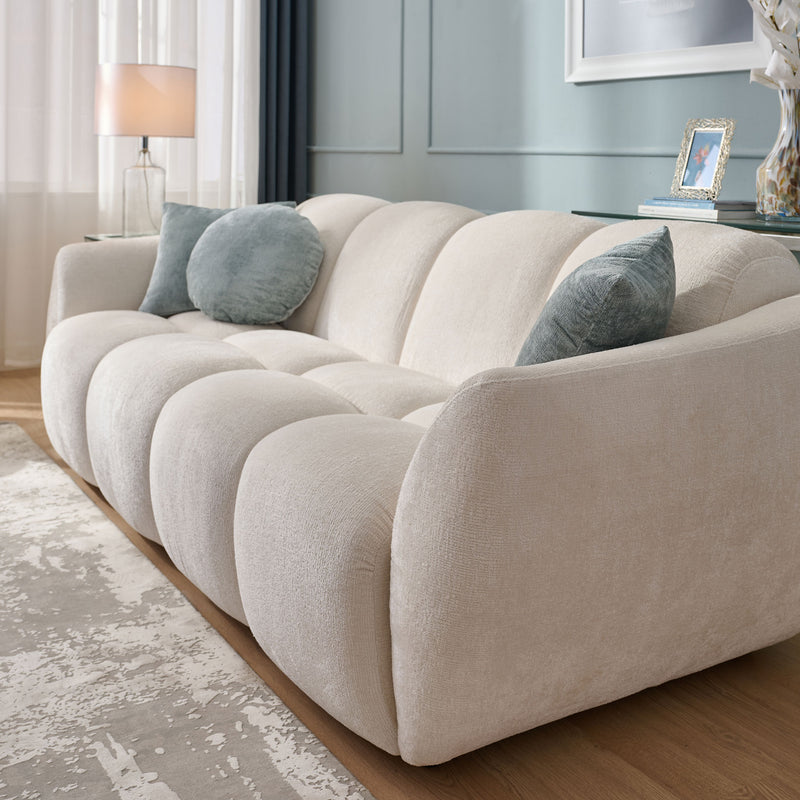 MALOME Canapea 3 locuri, 3 perne decor incluse, stofă