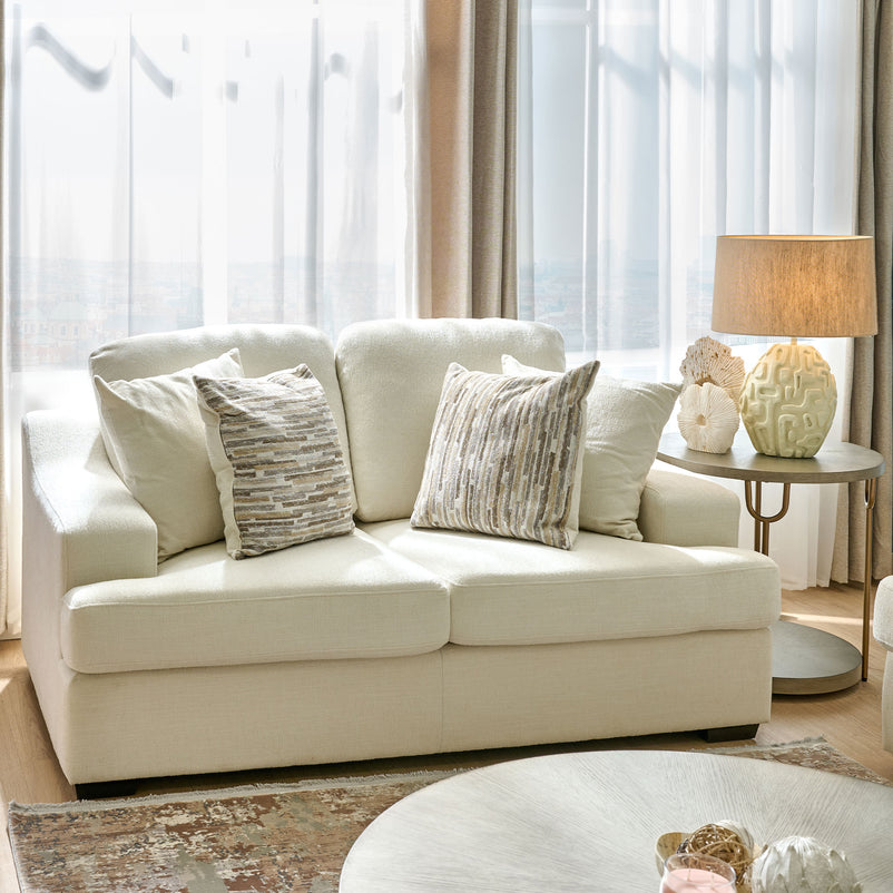 SALFORD Canapea 2 locuri, 4 perne decorative, stofă