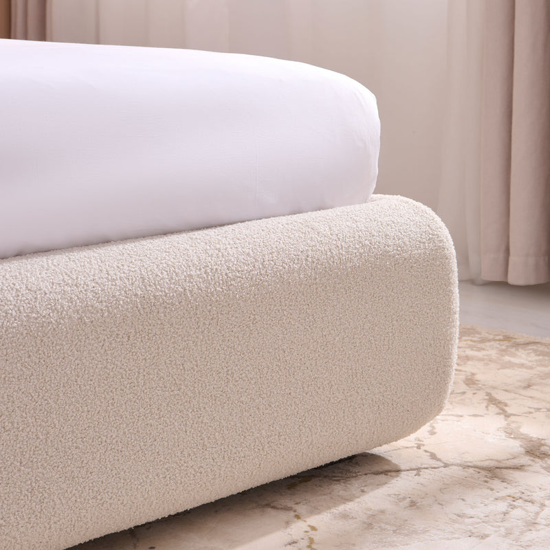 FRANCES Pat tapițat, 160x200cm, somieră rabatabilă și ladă depozitare incluse