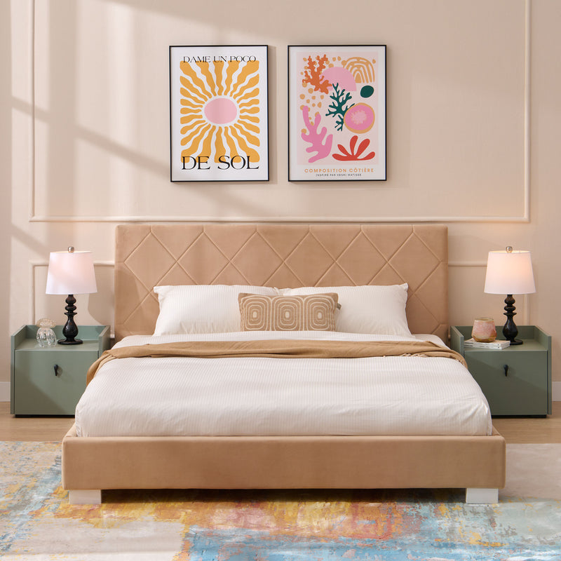 KRONIA Pat tapițat, 160x200cm, somieră inclusă