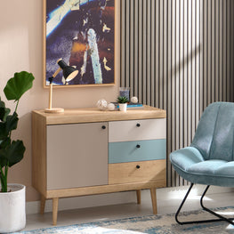 TALLINN Comodă 1 ușă, 3 sertare