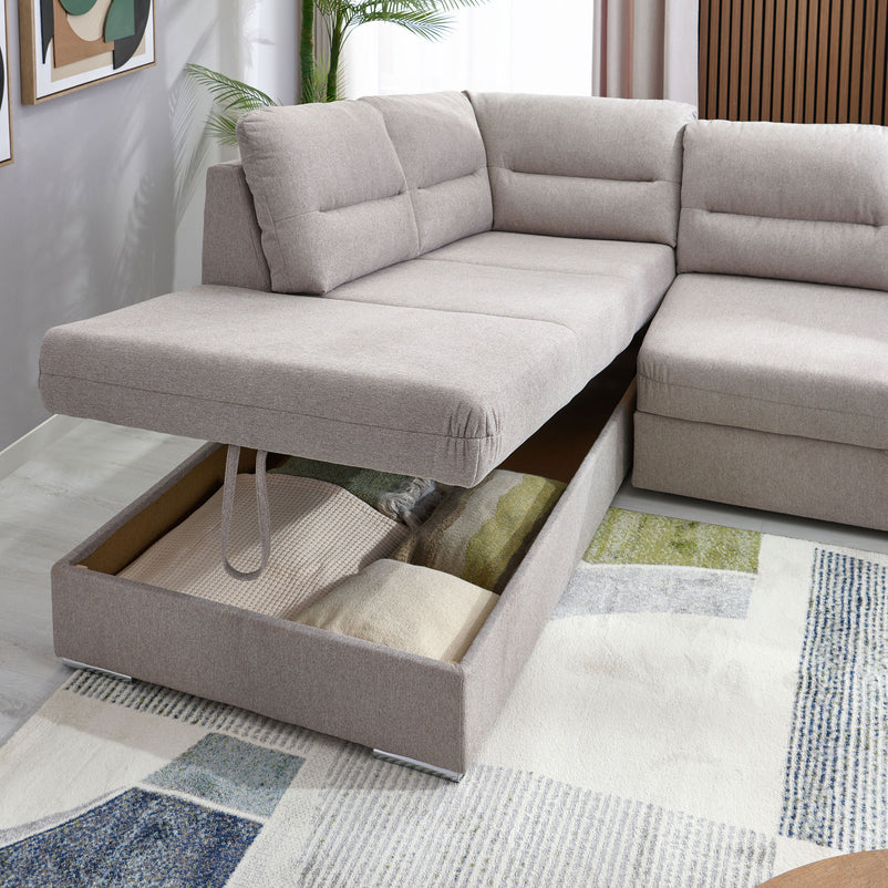 CELIA Canapea extensibilă, șezlong stânga/dreapta, stofă