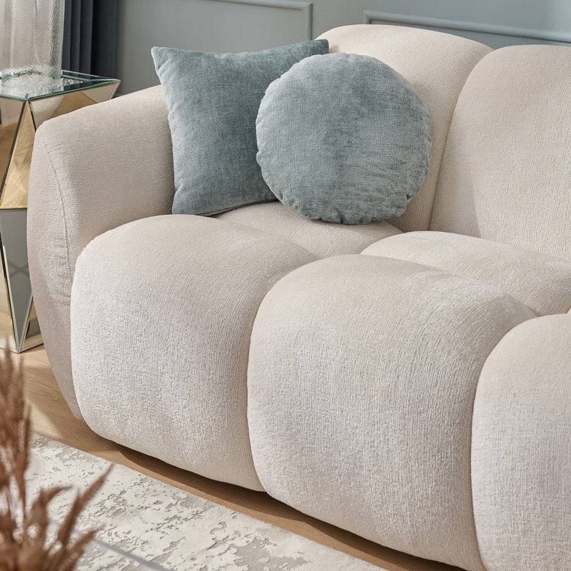 MALOME Canapea 3 locuri, 3 perne decor incluse, stofă