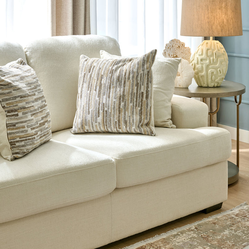 SALFORD Canapea 2 locuri, 4 perne decorative, stofă