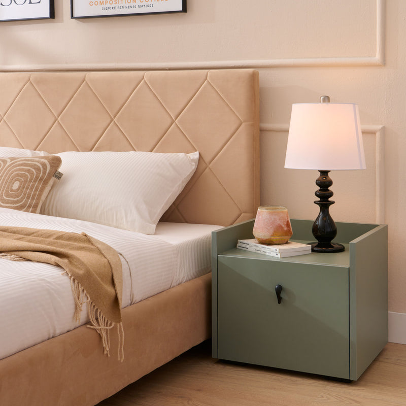 KRONIA Pat tapițat, 160x200cm, somieră inclusă