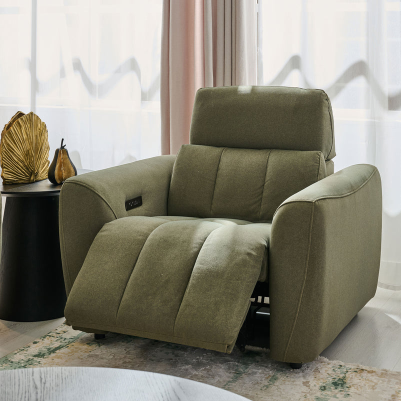 WISNER Fotoliu, recliner electric, mecanism electric tetieră, stofă