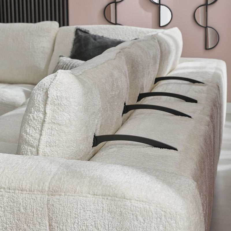 KARSTON Colțar cu șezlong stânga/dreapta, recliner electric, stofă
