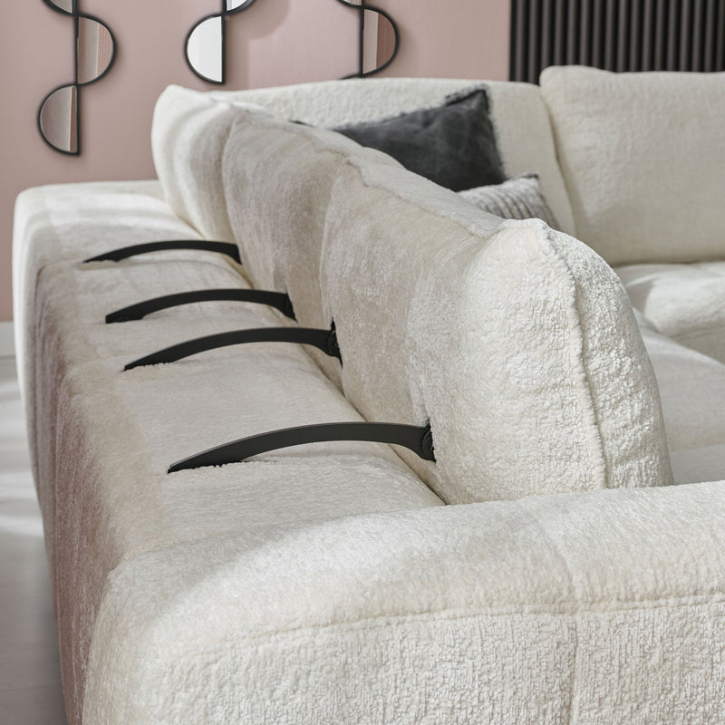 KARSTON Colțar cu șezlong stânga/dreapta, recliner electric, stofă