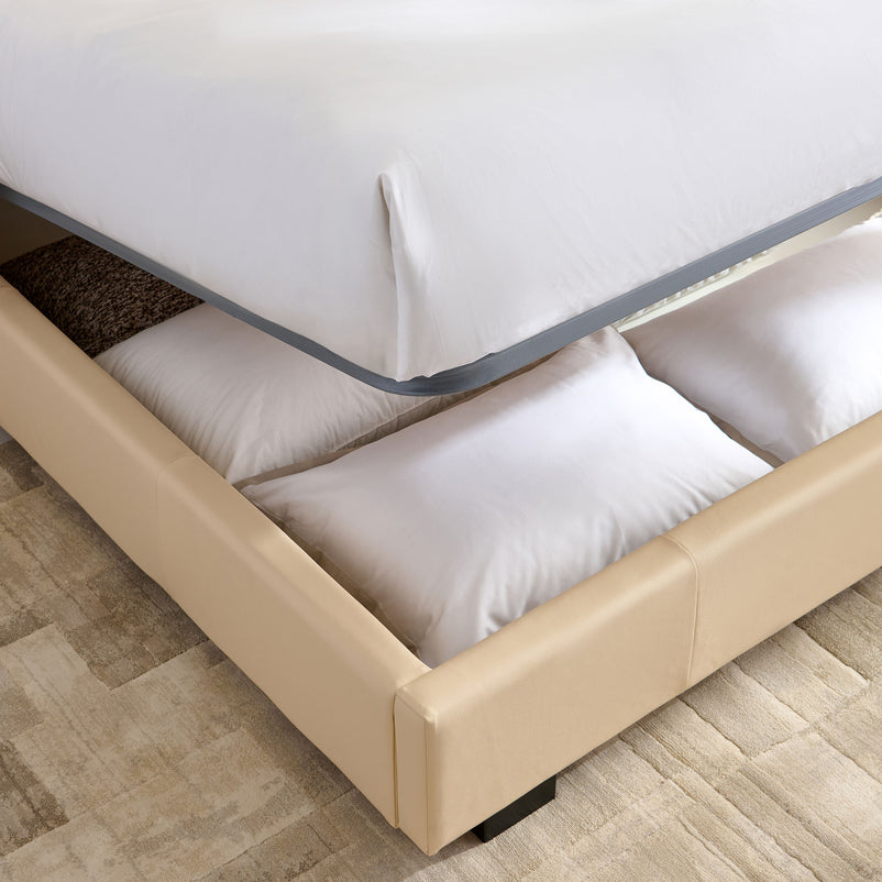 PATIO Pat tapițat, 160x200cm, somieră și ladă depozitare incluse