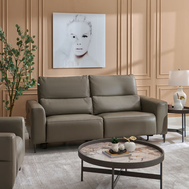 LASHIO Canapea 3 locuri, 2 reclinere electrice, mecanism tetiere, piele