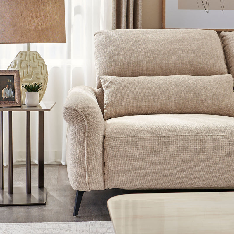 CARVER Canapea 3 locuri, 2 reclinere electrice și mecanism tetiere, stofă