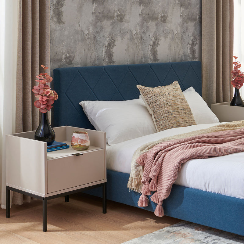 KRONIA Pat tapițat, 160x200cm, somieră inclusă