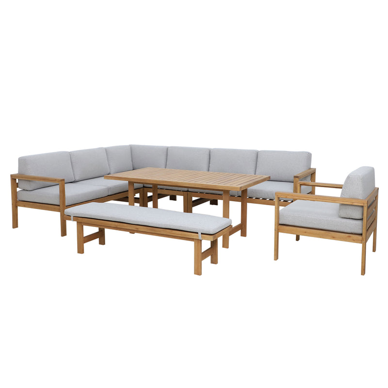 NORDIC Set mobilier terasă/grădină, fotoliu, banchetă, colțar și măsă
