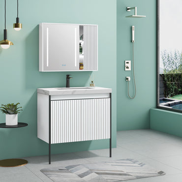 ARTICA Set mobilier baie, mască lavoar, lavoar și dulap baie suspendat