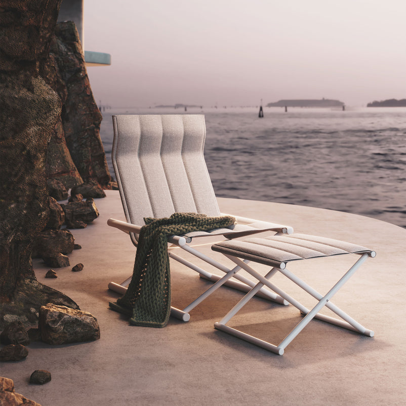 TELAVI Set mobilier terasă/grădină, fotoliu și taburet