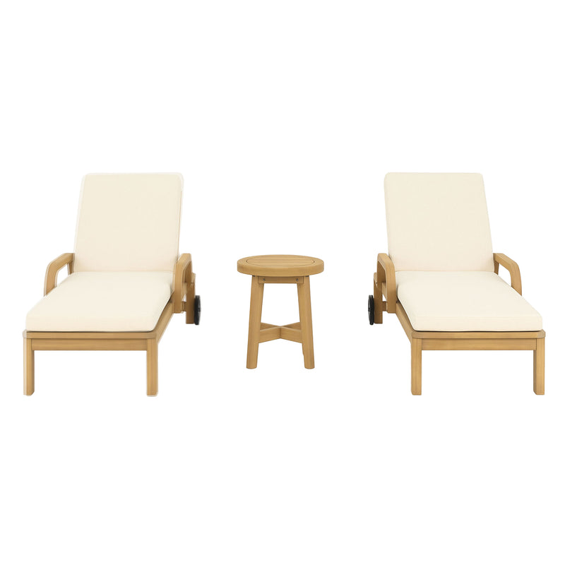 RIMINI Set mobilier terasă/gradină, 2 șezlonguri și măsuță