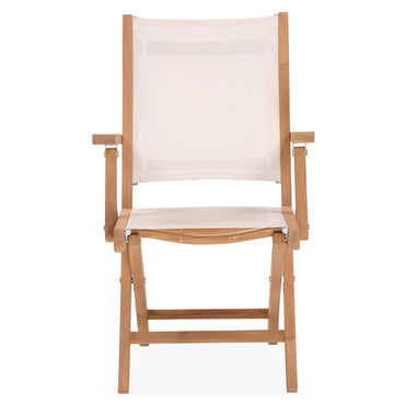 ATEJA Set mobilier terasă/grădină, 2 scaune pliabile cu brațe