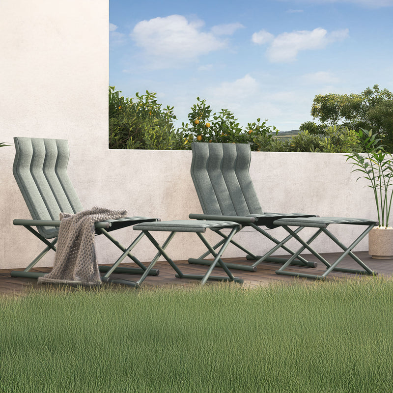 TELAVI Set mobilier terasă/grădină, fotoliu și taburet