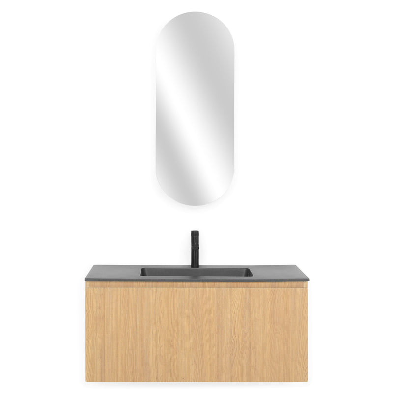 BRUNO Set mobilier baie, mască lavoar, dulap suspendat și lavoar