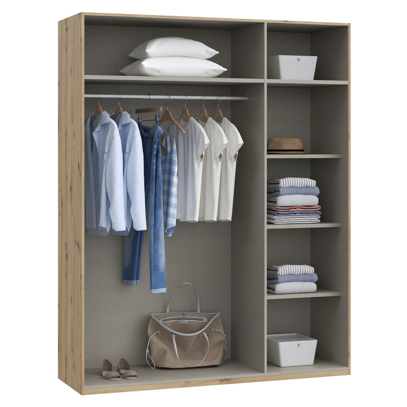 ENES Set mobilier dormitor, dulap, comodă, pat și 2 noptiere