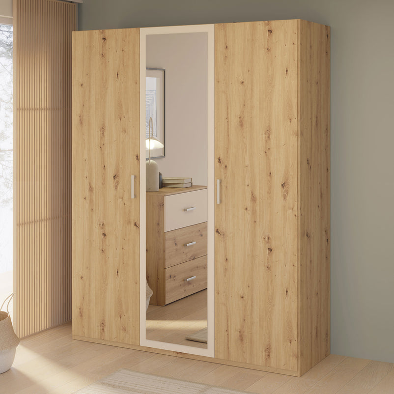 ENES Set mobilier dormitor, dulap, comodă, pat și 2 noptiere