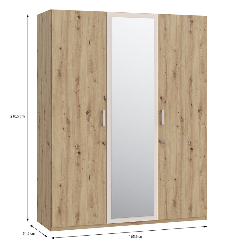 ENES Set mobilier dormitor, dulap, comodă, pat și 2 noptiere