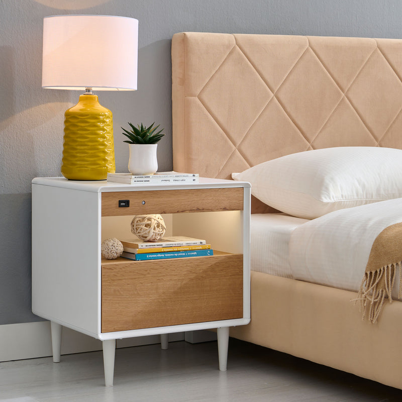 KRONIA Pat tapițat, 160x200cm, somieră inclusă