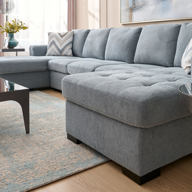 TARENT Ansamblu colțar, extensibil, ladă depozitare, perne decor incluse, stofă