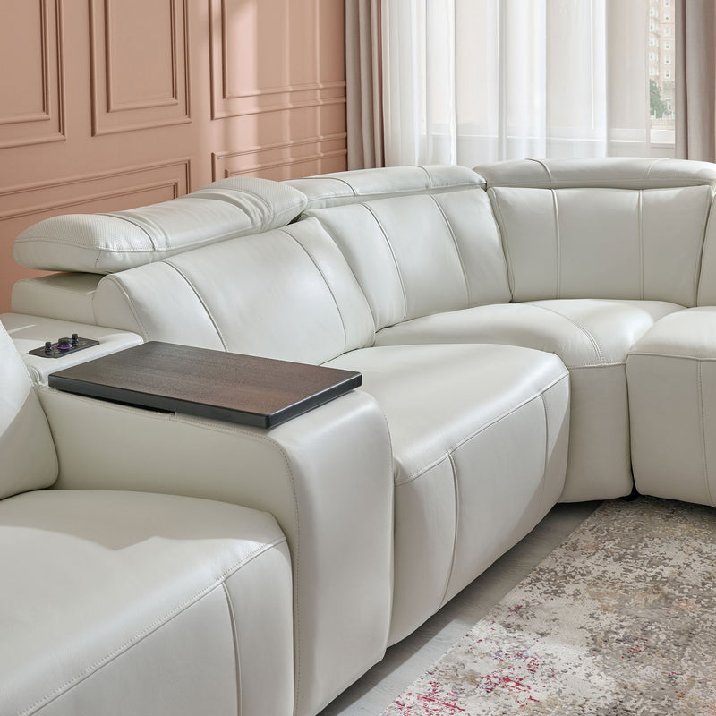 CINECITTA Colțar șezlong stânga/dreapta, 2 reclinere electrice, mecanism tetieră, USB, sistem sunet, piele