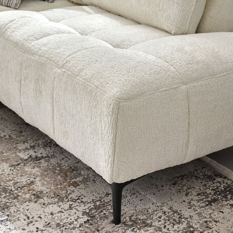 KARSTON Colțar cu șezlong stânga/dreapta, recliner electric, stofă
