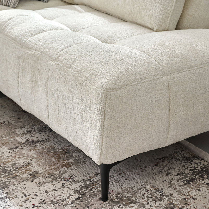 KARSTON Colțar cu șezlong stânga/dreapta, recliner electric, stofă