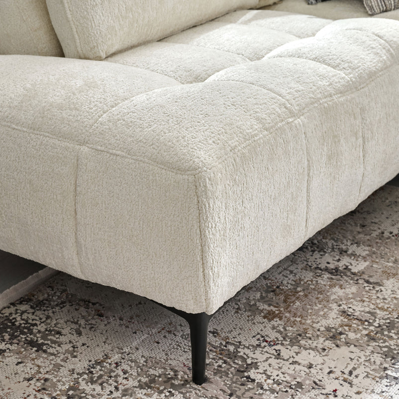 KARSTON Colțar cu șezlong stânga/dreapta, recliner electric, stofă