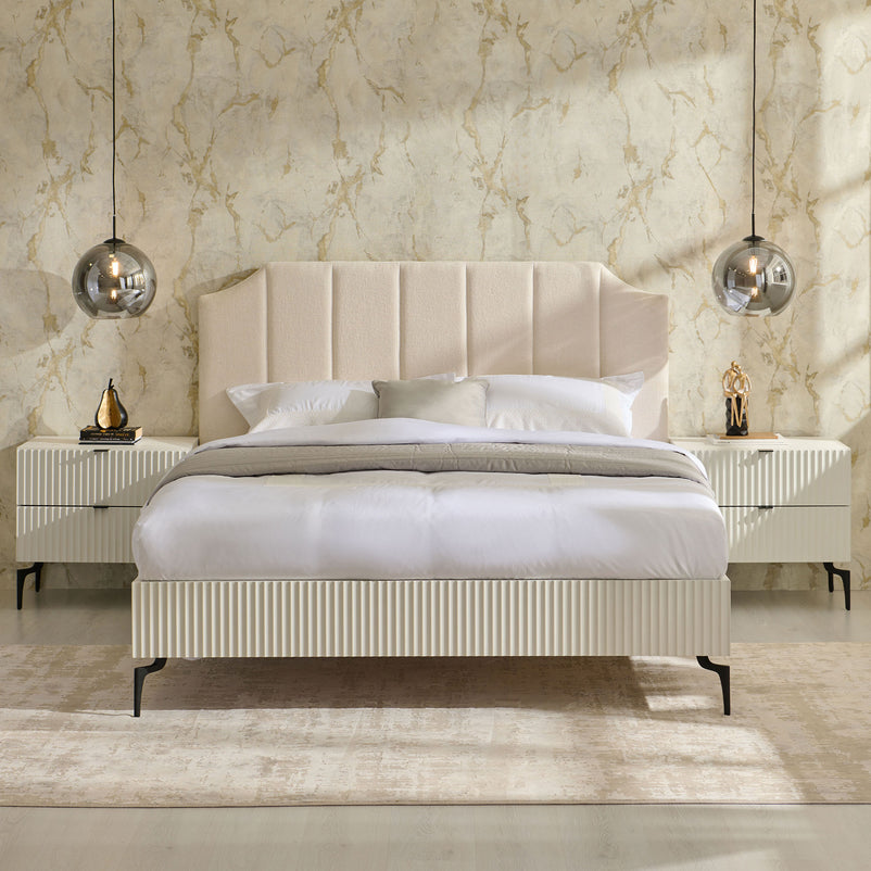 WAVE Pat tapițat,160x200cm, somieră inclusă