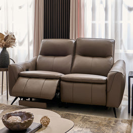 REYNOLDS Canapea 2 locuri, 2 reclinere electrice, piele