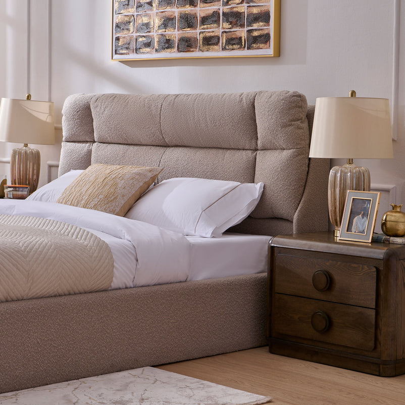 FULTON Pat tapițat, somieră rabatabilă și ladă depozitare incluse