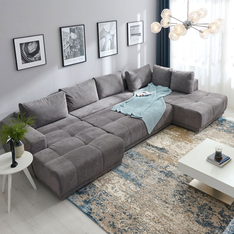 MONZA Ansamblu colțar extensibil stânga/dreapta, stofă