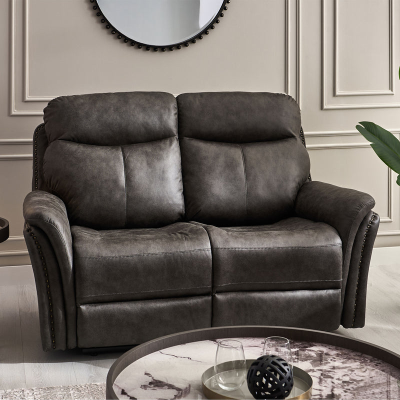 CROWSON Canapea 2 locuri, reclinere electrice, stofă