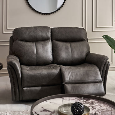 CROWSON Canapea 2 locuri, reclinere electrice, stofă